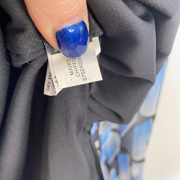 Diane Von Furstenberg Maiko Silk Chiffon V-Neck 3/4 Sleeve Blouse - Picture 7 of 10